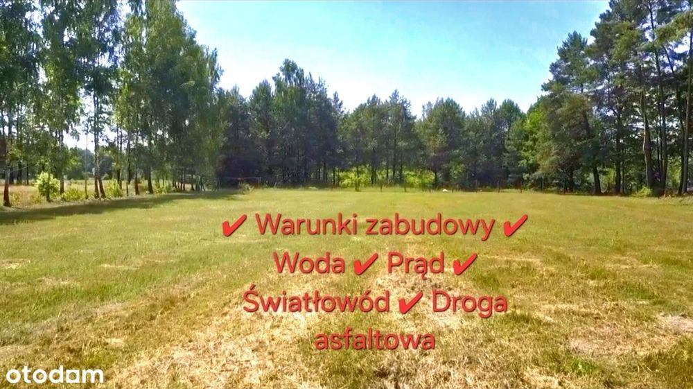 Działka z WZ 1250 m² | Woda | Prąd | Światłowód | Rakówiec