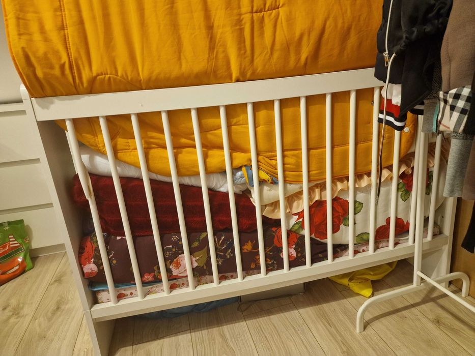 Łóżeczko dziecięce 90/140/100 - Białe + Materac ! Minionki