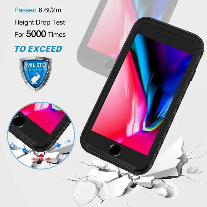 CENHUFO etui do iPhone 8/7/6/6S SE 2020 SE 2022 mocne 360 pancerne