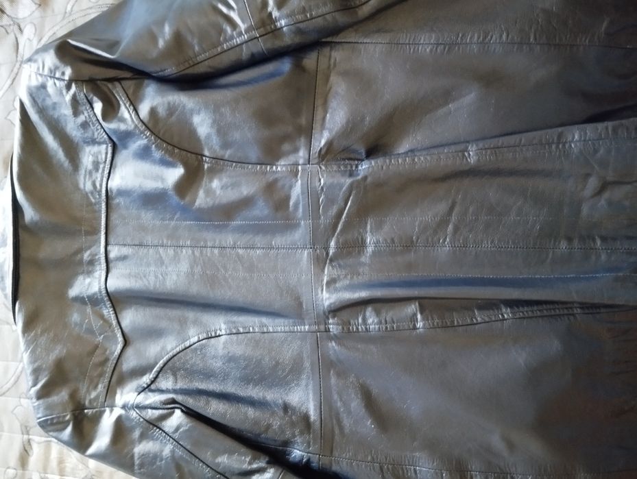 Casaco de couro azul escuro Bershka