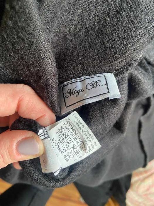 sukienka sweterkowa golf wyciete ramiona maxi 7/8 m l 38 40