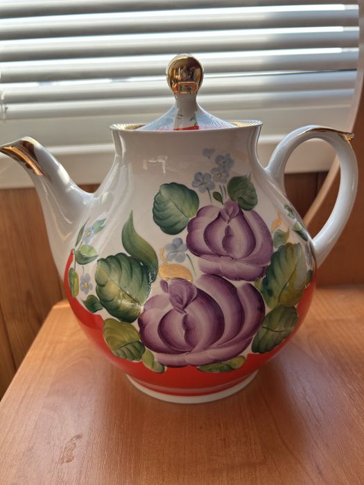 Великий доливний чайник,СФЗ,ручний розпис.