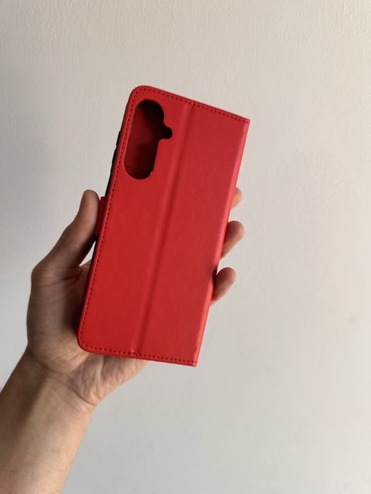 Etui Zamykane red wysoka jakość + SZKŁO do SAMSUNG GALAXY M16 / M16 5G