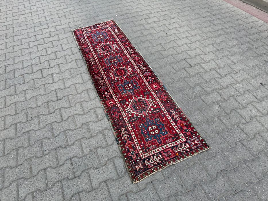 Dywan perski Heriz 230x70 wełna ręcznie tkany chodnik