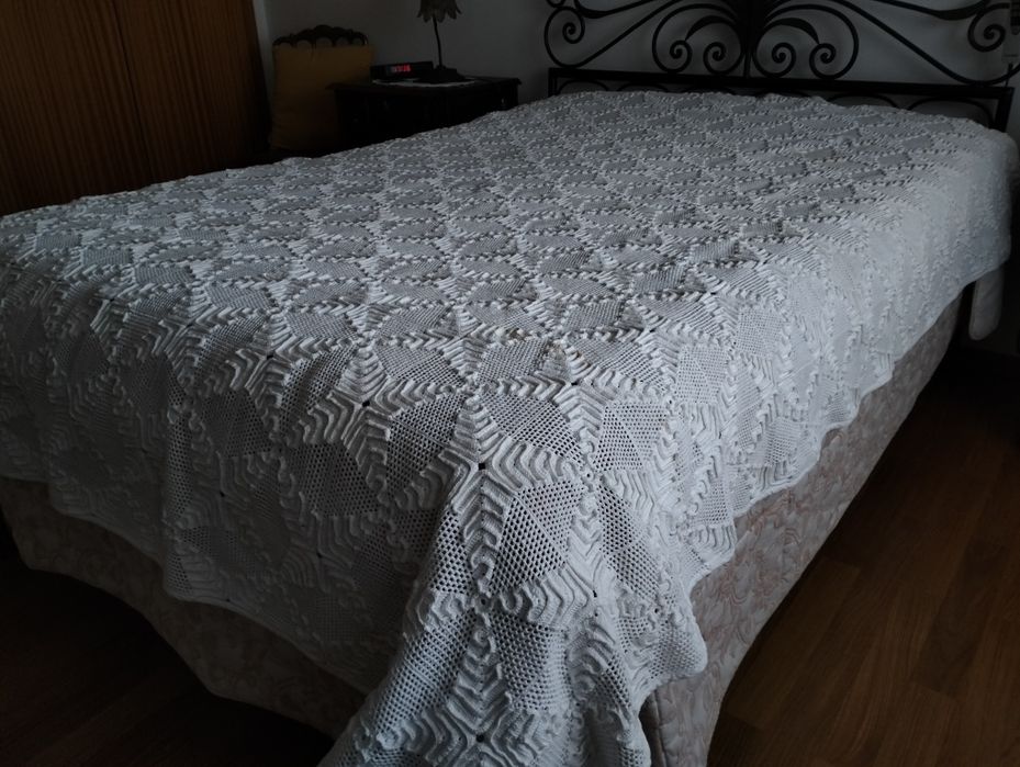Colcha em crochet anos 70
