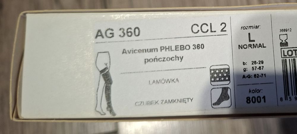 Rajstopy  Pończochy uciskowe Aries Aviceenum L lub M
