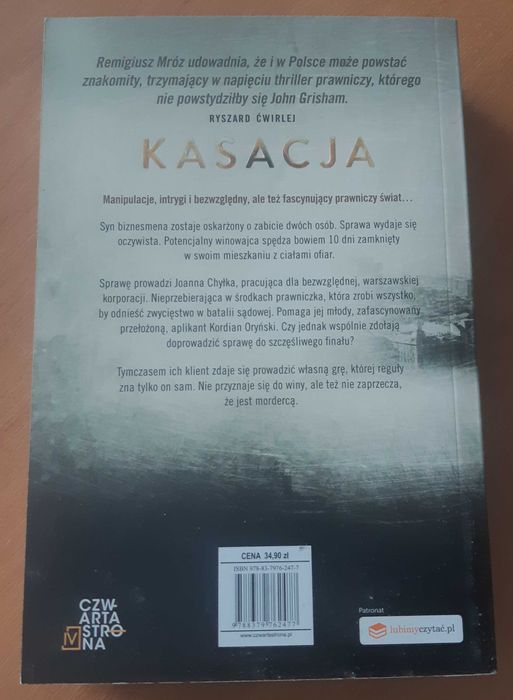 Książka Remigiusz Mróz "Kasacja". Joanna Chyłka tom 1