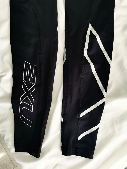 Legginsy termoaktywne męskie 2XU Core Compression black/silver 60% tan