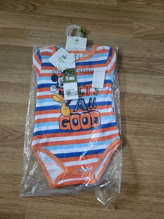 Body chłopiec Myszką Miki 18 miesięcy 2 sztuki