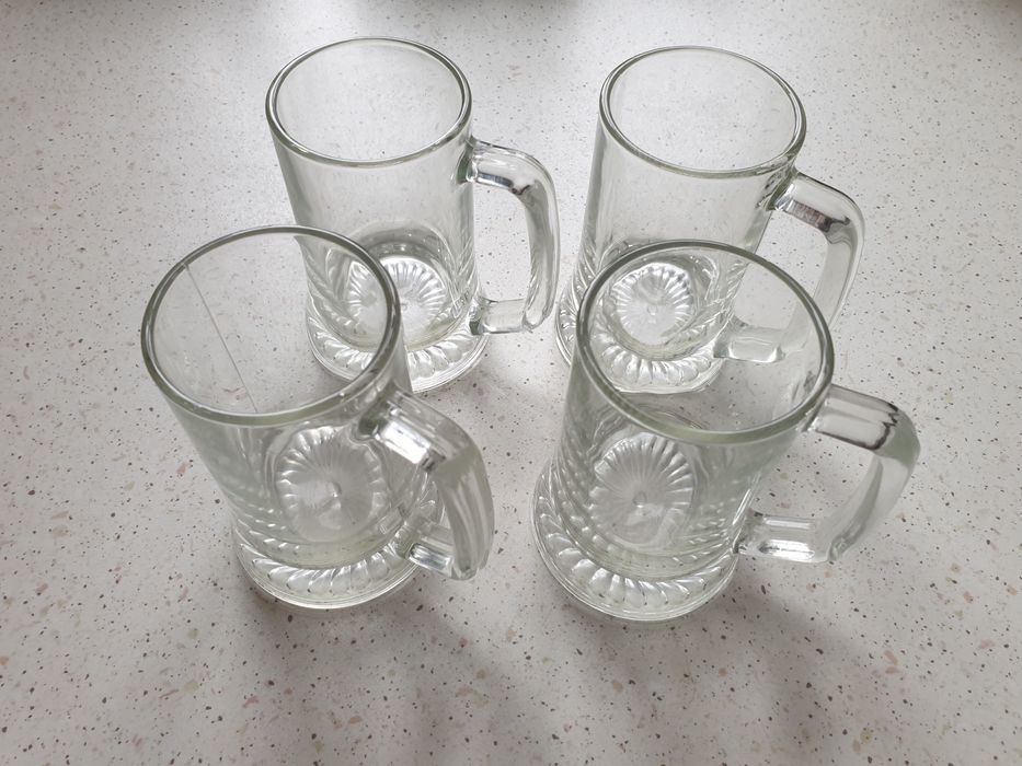 Kufel szklany 4 szt + 1 kufel do piwa Burgerbrau