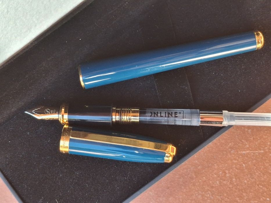 Caneta ST.Dupont Fidélio laca azul e ouro