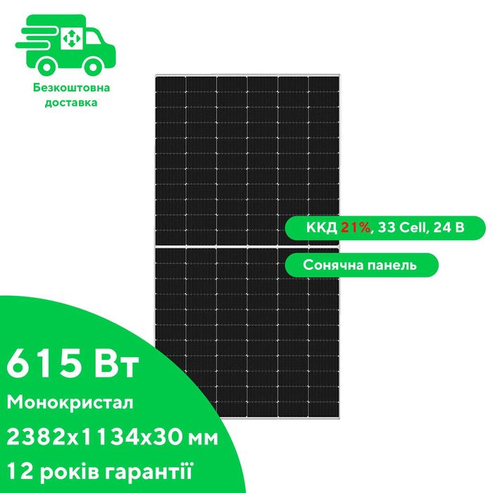 Сонячна панель Longi Solar LR8-66HGD-615M, BIFICIAL