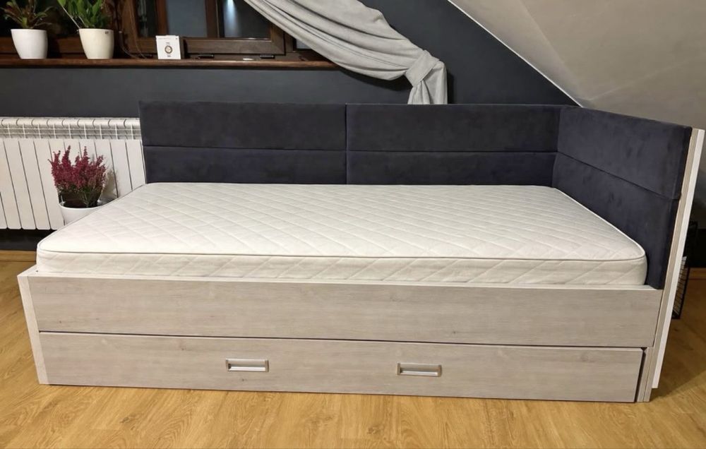 Łóżko 2w1 (sofa + spanie) z materacem i pojemnikiem