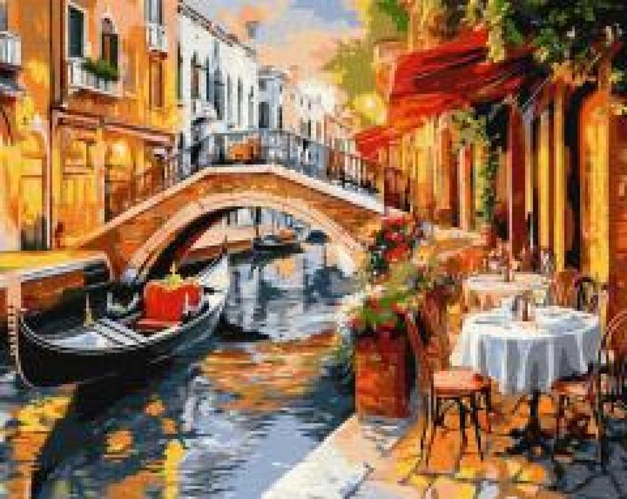Malowanie po numerach - Weneckie uliczki 40x50cm Ideyka pudełko,