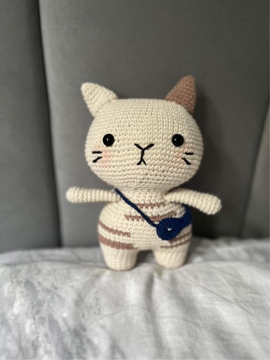 Ręcznie robiony Kotek maskotka
