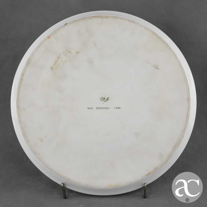 Placa / Prato porcelana da fábrica da Vista Alegre com desenho de Nau