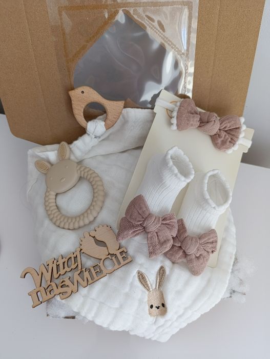 Zestaw prezentowy dla niemowlaka prezent babyshower narodziny chrzest