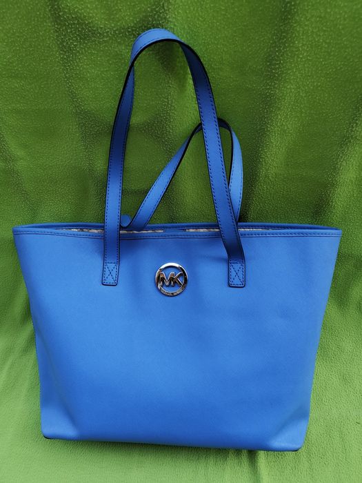 Nowa torebka shopperka Michael Kors chabrowa skóra saffiano plus grati