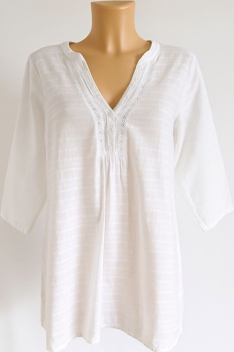 Bluzka na lato cienka, zwiewna, lekka, rękaw 7/8