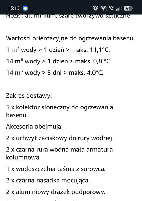 Panel grzewczy do basenu/ jacuzzi