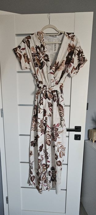 Kombinezon szersze nogawki w kwiaty