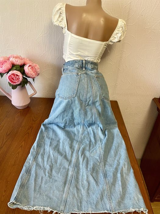 Джинсова блискуча спідниця Zara