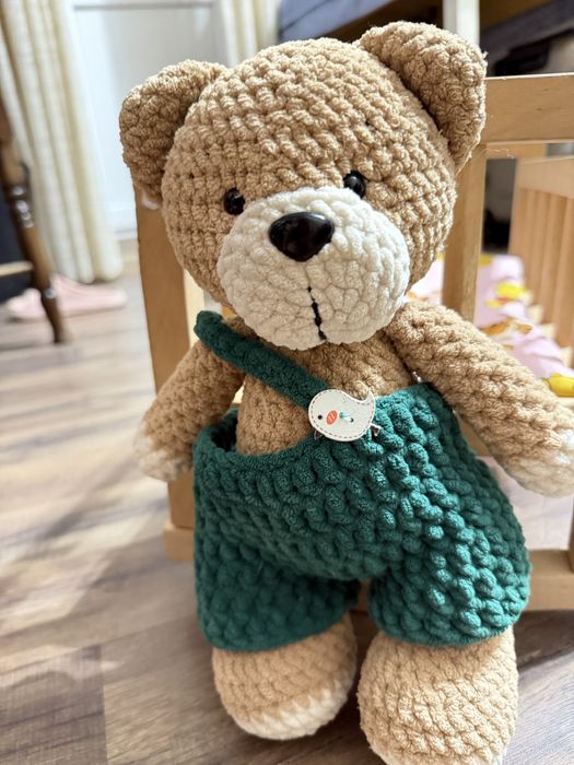 Мʼякий вʼязаний ведмедик  30 см