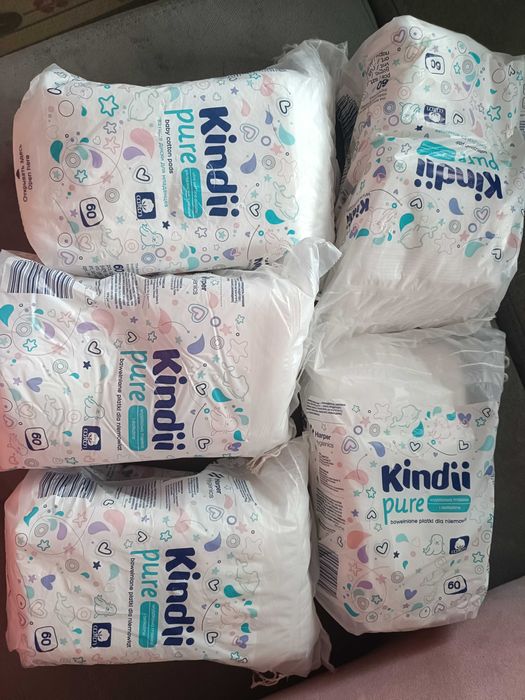 6 opakowań Kindii puree bawełniane płatki dla niemowląt 360 platkow