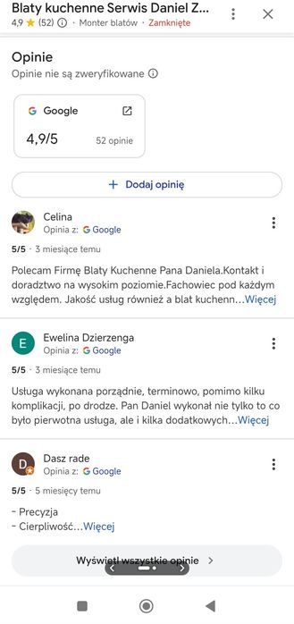 Rybnik Kompaktowe blaty kuchenne HPL 12mm blat kuchenny możliwy montaż