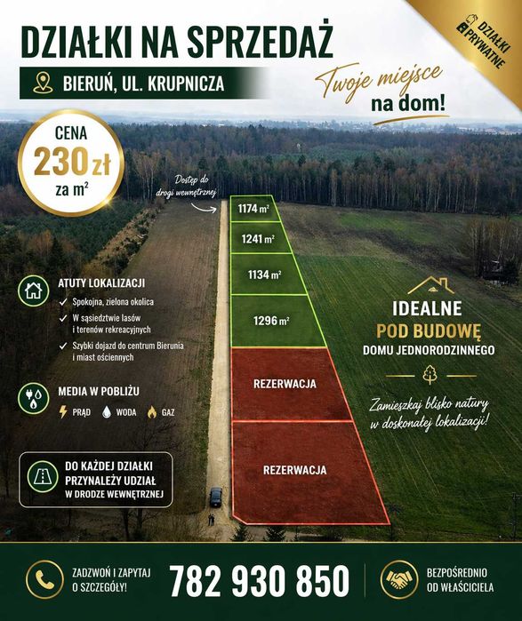 Działki budowlane na sprzedaż – Bieruń, ul. Krupnicza