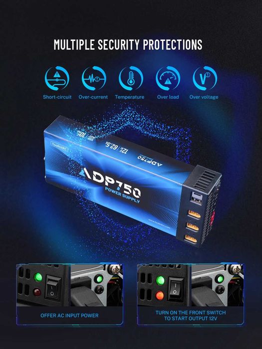 FPV SET Зарядний пристрій ToolkitRC M8D + ADP750 1-8S DC 1600W AC 750W