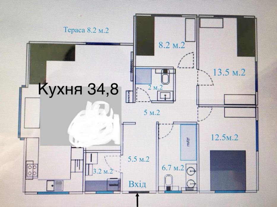 Продаж одноповерхового будинку з гіпсовою штукатуркою