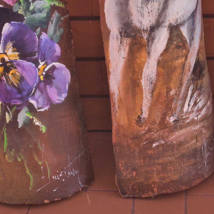 Telhas de fabrico manual pintadas a mão