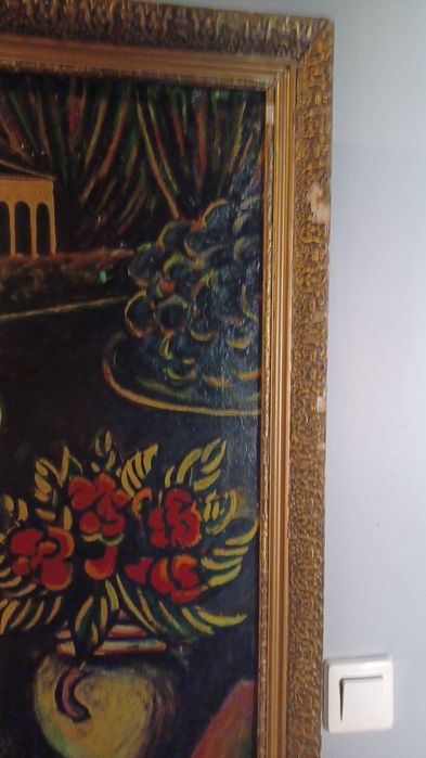 Duży stary obraz olejny