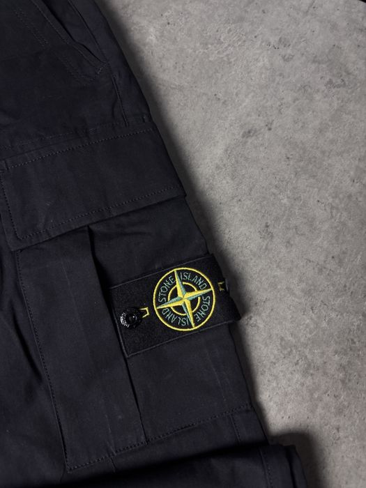 Штани - карго Stone Island SI брюки черные мужские чорні