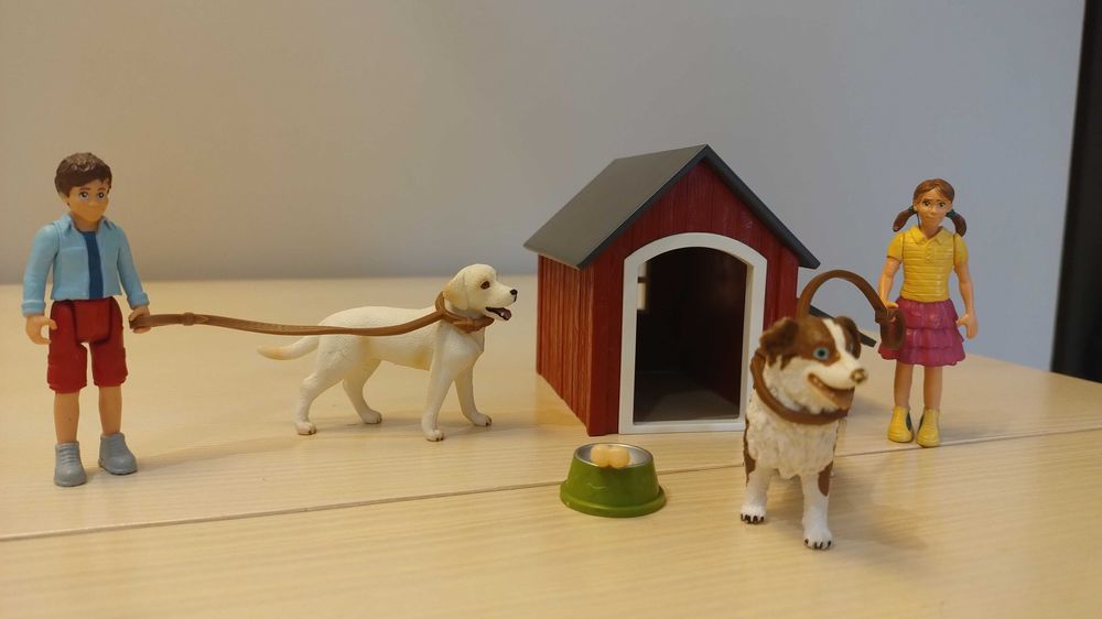 Schleich: Dog Kennel i Spacer z psem rasy Labladar Retriever
