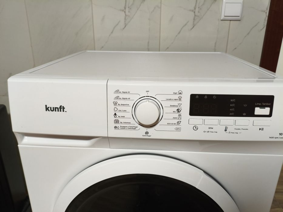 Máquina de Lavar Roupa Kunft 10Kg (1400 rpm) 6 meses de uso – Como Nova + Garantia Worten