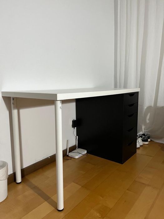 Secretária, branco, 120x60 cm + Cadeira