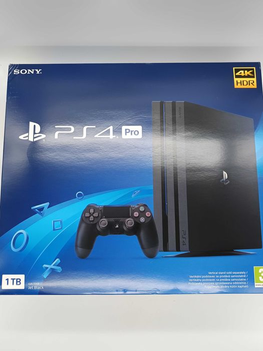 Konsola Sony PlayStation 4 Pro 1TB czarny + pad + karton + okablowanie
