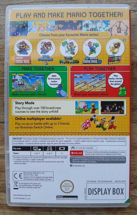 PUSTE PUDEŁKO box do Mario Maker 2 Nintendo Switch