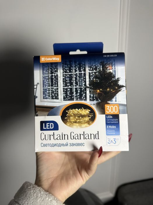 Гірлянда штора Color Way 3x3 теплий колір