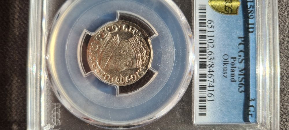 Trojak 3gr 1589r zygmunt3 waza pcgs ms63