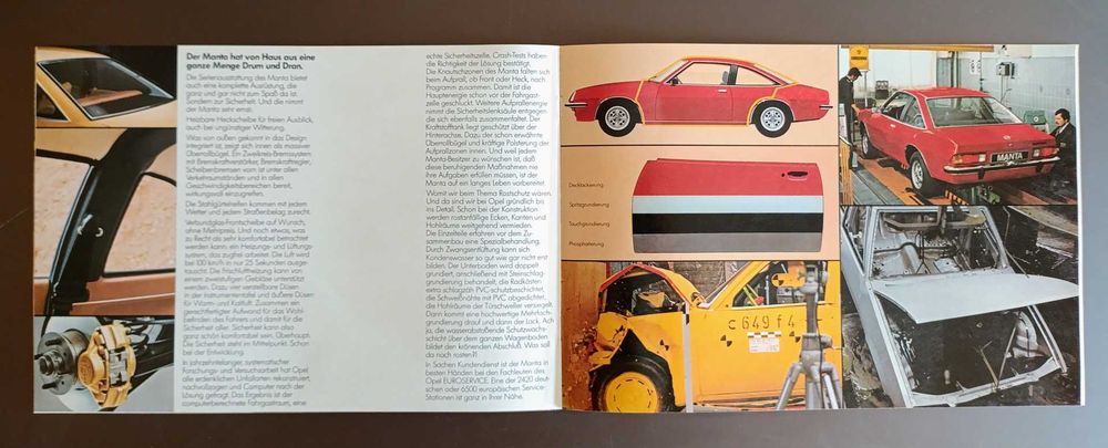 1978 brochura folheto Opel Manta E