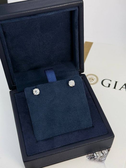 Сережки з діамантами 2.0ct  Біле золото 750 проба Діаманти: