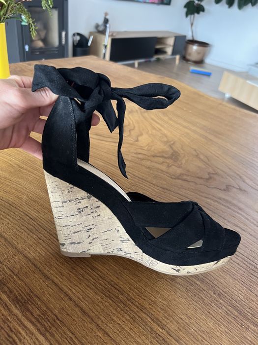 New Look sandały na koturnie czarne 38 / 5