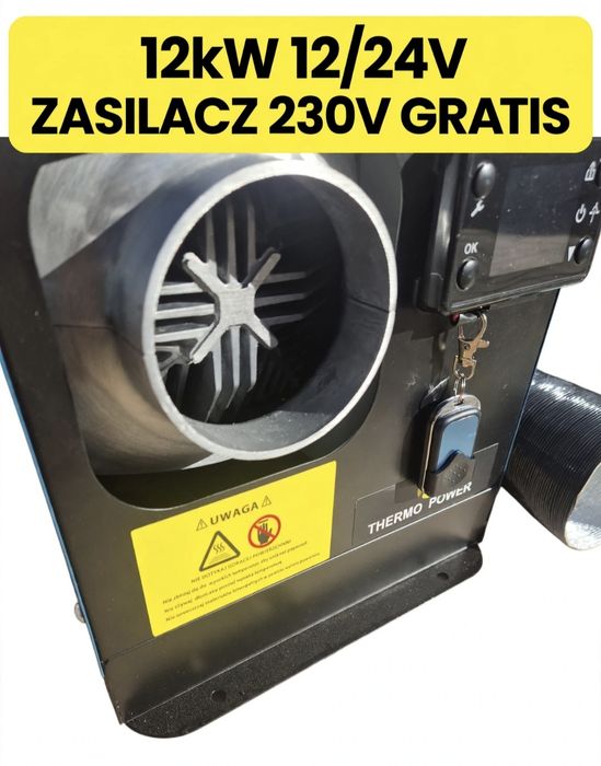 Webasto Nagrzewnica Postojowa 12kW - Model WIĘKSZY - PRAWDZIWE 12kW zasilacz gratis
12/24V + ZASILACZ 230V GRATIS W ZESTAWIE