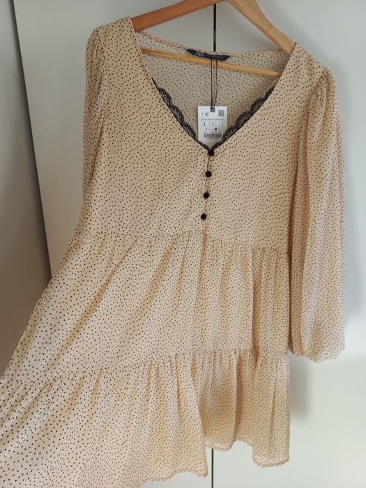 Zara piękna sukienka babydoll r.40