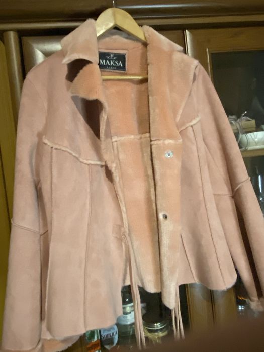 Kożuszek kolor „brudny róż” 40-42