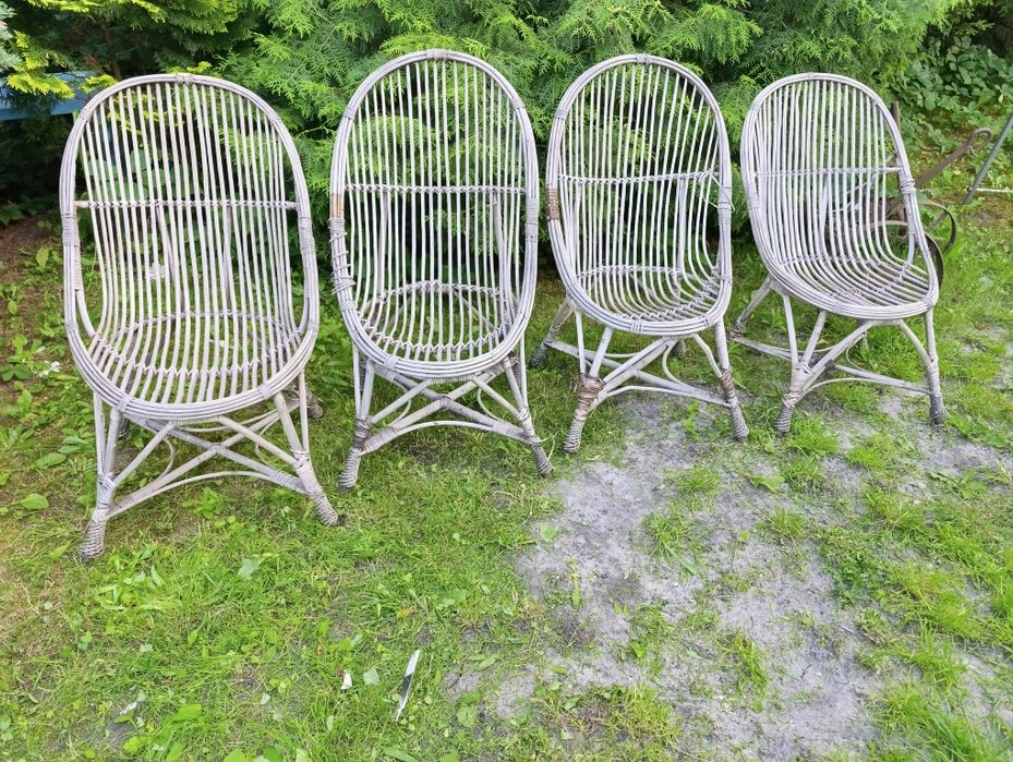 Fotel bambusowy 4 szt.