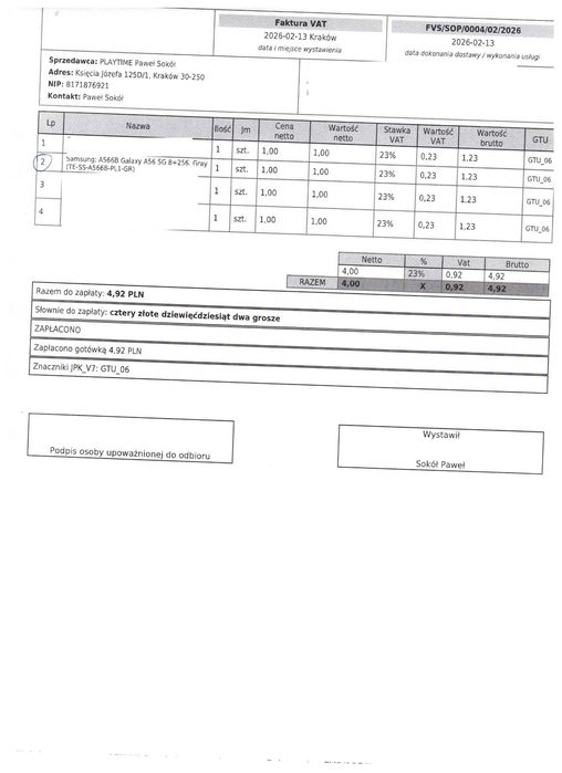 ZAPLOMBOWANY! Samsung Galaxy A56 5G 8/256GB GRAY bez locka i bez rat